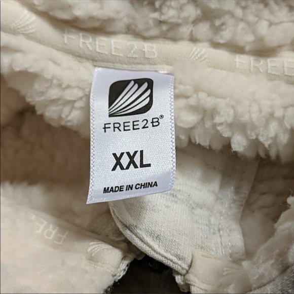 🥶😀Free2B - Cream Luxe Sherpa Hoodie - XXL - Picture 4 of 7